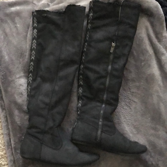 Roxy black flat knee high boots - Picture 1 of 3